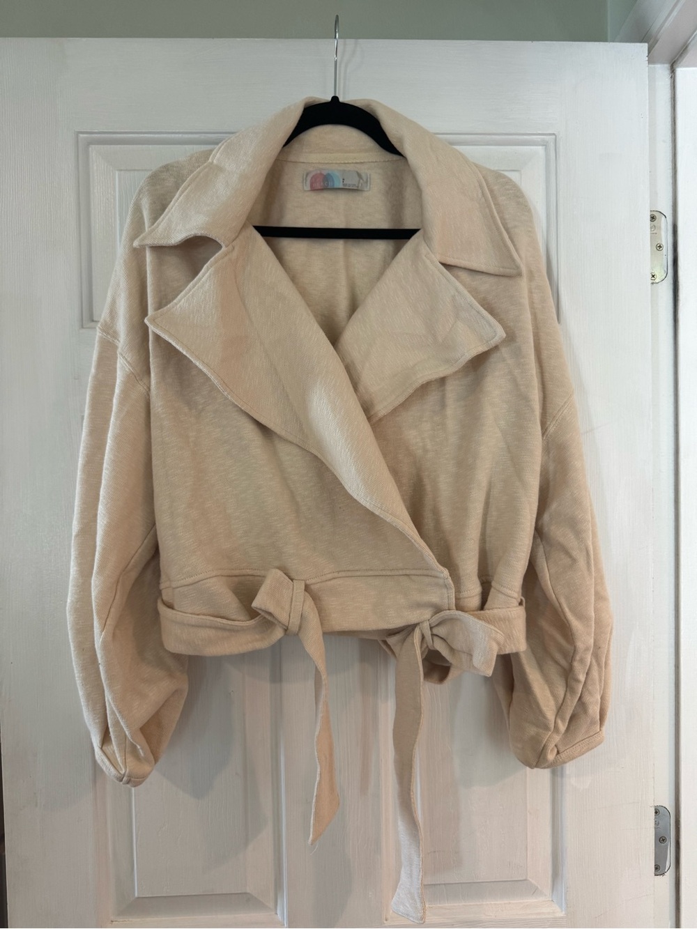 Free People Cream Belted Jacket